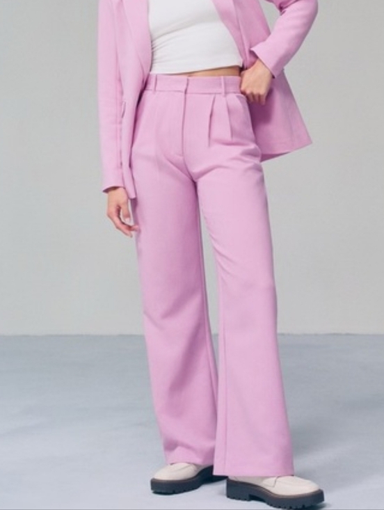 Abercrombie & Fitch Pants - Abercrombie Sloane Pink Wide Leg Trousers High Rise Tailored Pants 27/4 Short